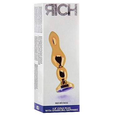Shots toys Rich Gold Plug Purple Sapphire R4 - Анальная пробка со стразом - купить в секс шопе