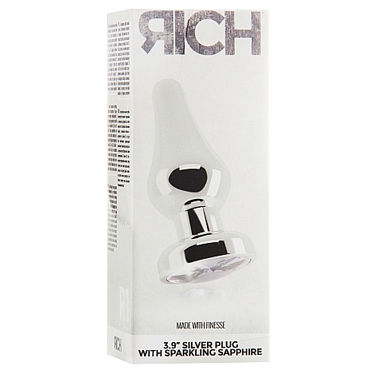 Shots Toys R1 Silver Plug Clear Sapphire - Анальная пробка с кристаллом - купить в секс шопе