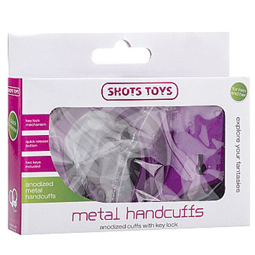 Shots Toys Metal Handcuffs, фиолетовые - фото, отзывы