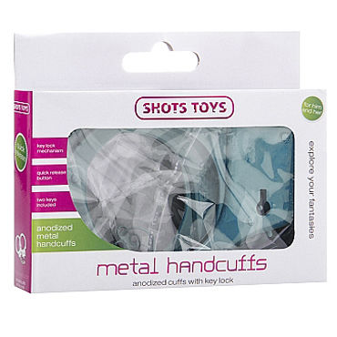 Shots Toys Metal Handcuffs, голубые - фото, отзывы