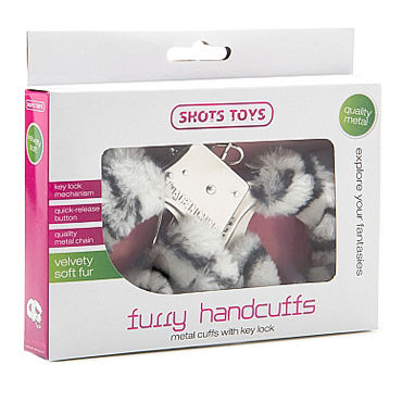 Shots Toys Furry Handcuffs Zebra - фото, отзывы