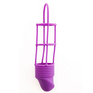 Shots Toys Ribbed Cockcage, фиолетовая, Насадка на пенис