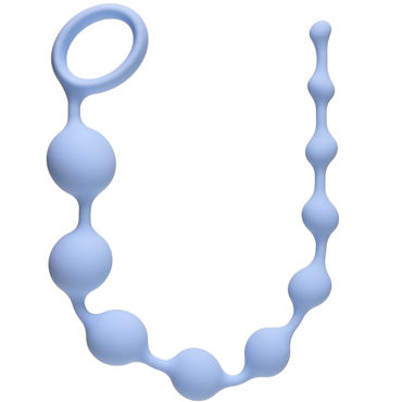 Lola Toys Long Pleasure Chain, синяя, Анальная цепочка из силикона
