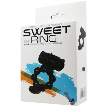 Baile Sweet Ring С Анальным Отростком, черное - подробные фото в секс шопе Condom-Shop