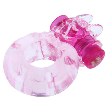 Baile Vibrator&Condom с кроликом, розовое - Эрекционное кольцо с вибрацией - купить в секс шопе