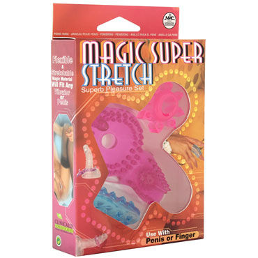 NMC Magic Super Stretch - Два эрекционных кольца и насадка - купить в секс шопе