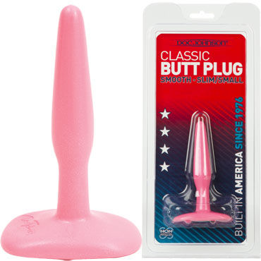 Doc Johnson Classic Butt Plugs, розовая, Анальная пробка маленького размера