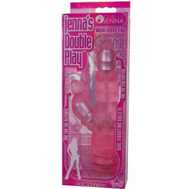 Doc Johnson Jennas Double Play, розовый - Клиторально-вагинальный вибратор - купить в секс шопе