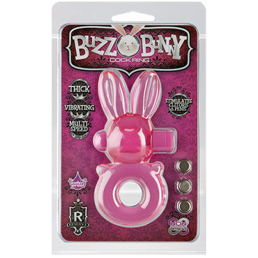Doc Johnson Buzz Bunny, розовое - Эрекционное кольцо с вибропулей - купить в секс шопе