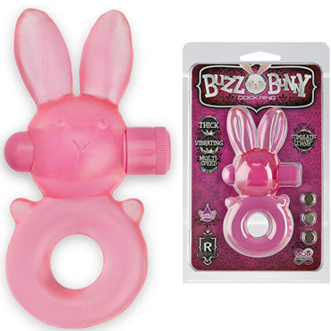 Doc Johnson Buzz Bunny, розовое, Эрекционное кольцо с вибропулей