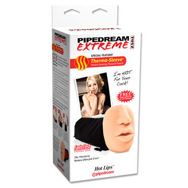 Pipedream Extreme Hot Lips, Мастурбатор-ротик с термо-мешком