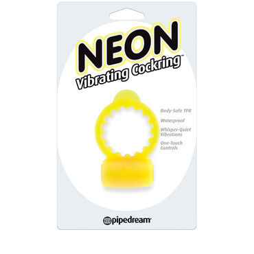 Pipedream Neon Vibrating Cockring, желтое - фото, отзывы
