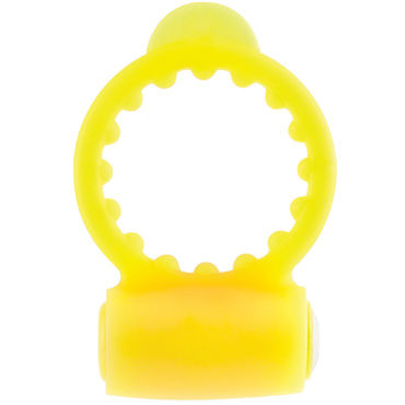 Pipedream Neon Vibrating Cockring, желтое, Эрекционное виброкольцо