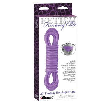 Pipedream Bondage Rope, фиолетовая, Силиконовая веревка для связывания
