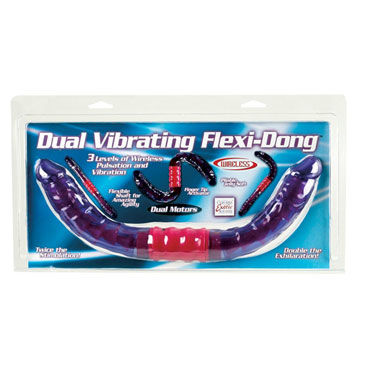 California Exotic Dual Vibrating Flexi-Dong - Двухсторонний гибкий вибратор - купить в секс шопе
