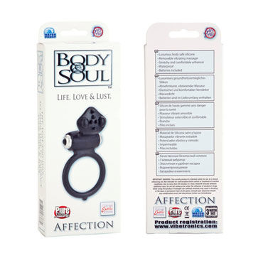 California Exotic Body & Soul Affection, черное - Эрекционное кольцо со стимуляцией клитора - купить в секс шопе