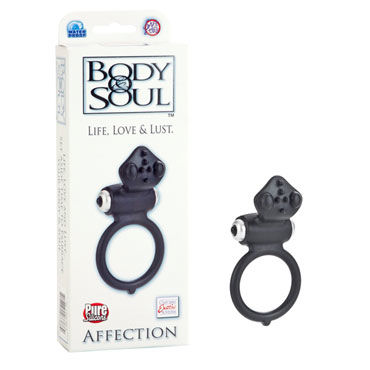 California Exotic Body & Soul Affection, черное, Эрекционное кольцо со стимуляцией клитора