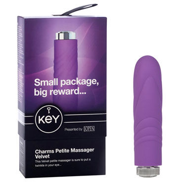 Jopen Key Charms Petite Massager Velvet, фиолетовый, Водонепроницаемый мини вибратор