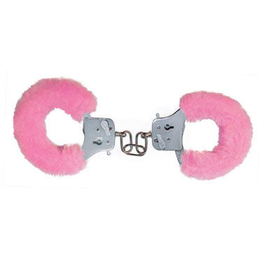 Toy Joy Furry Fun Cuffs, розовые, Наручники с мехом