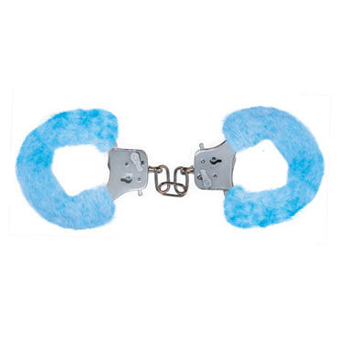 Toy Joy Furry Fun Cuffs, голубые, Наручники с мехом
