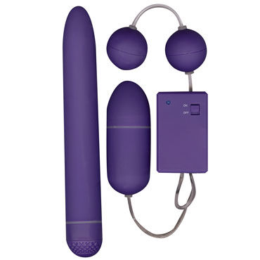 Toy Joy Funky Fun Box, фиолетовый, Набор секс-игрушек, вибратор, виброяйцо и вагинальные шарики