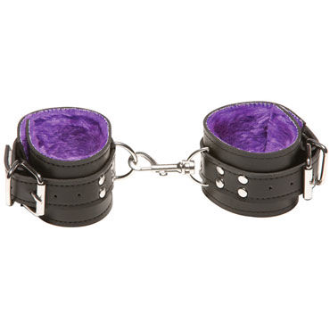 X-play Passion Fur Wrist, фиолетовые, Кожаные наручники