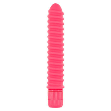 Toy Joy Funky Ribbed Vibe, розовый, Вибратор со спиралевидным рельефом