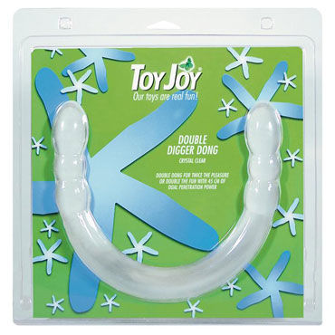Toy Joy Double Digger Dong, прозрачный, Двухголовый фаллоимитатор