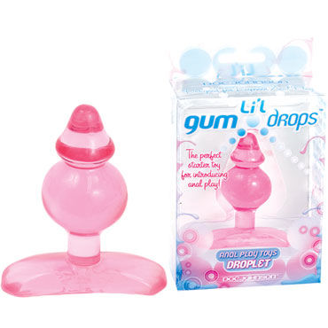 Doc Johnson Lil Gum Drops Droplet, розовая, Маленькая розовая пробка Li'l Gum Drops Droplet 0242-14BXDJ