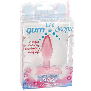Doc Johnson Lil Gum Drops Slick, розовая - Небольшая анальная пробка - купить в секс шопе