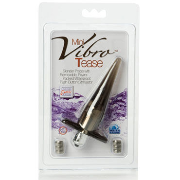 California Exotic Mini Vibro Teases, серая - Анальная вибропробка - купить в секс шопе