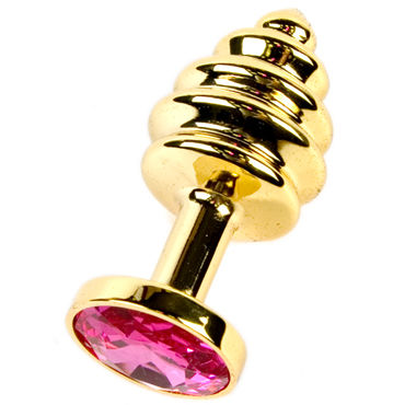 Anal Jewelry Plug Small Gold, рубиновый, Маленькая анальная пробка с кристаллом