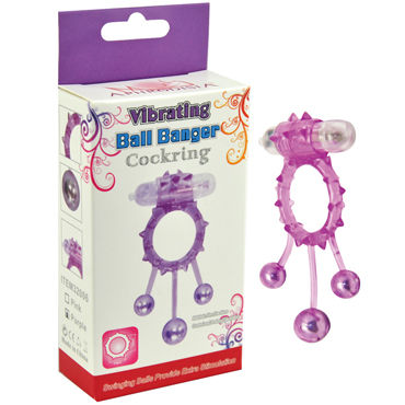Howells Ball Banger Cock Ring, розовый, Виброкольцо с 3 утяжеляющими шариками