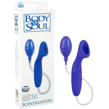 California Exotic Body & Soul Scintillation, синий, Клиторальный стимулятор с присоской