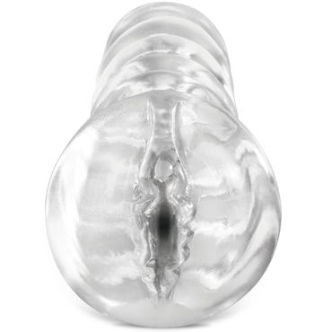Pipedream Extreme Ribbed See Thru Stroker - Прозрачный мастурбатор-вагина - купить в секс шопе