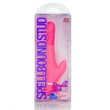 California Exotic Spellbound Stud Double Jacks, розовый - Реалистичный вибратор с клиторальным отростком - купить в секс шопе