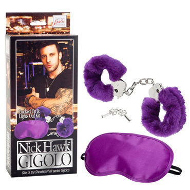 California Exotic Nick Hawk Gigolo Locked Up&Lights Out Kit, Набор, наручники и маска