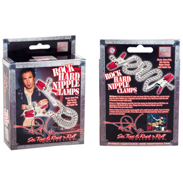 California Exotic Phil Varone Rock Hard Nipple Clamps, красные - Зажимы для сосков - купить в секс шопе