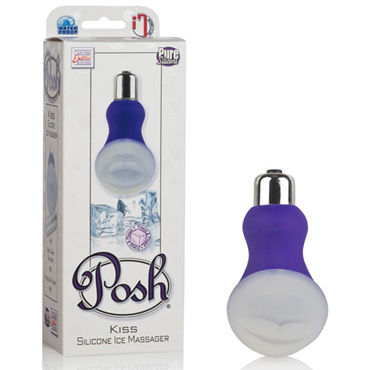 California Exotic Posh Silicone Ice Massager Kiss, фиолетовый, Вибратор с насадкой для охлаждения