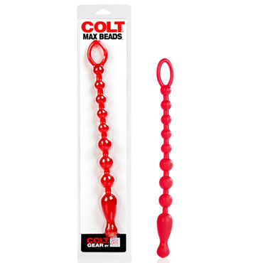 California Exotic Colt Max Beads, красная, Большая анальная цепочка