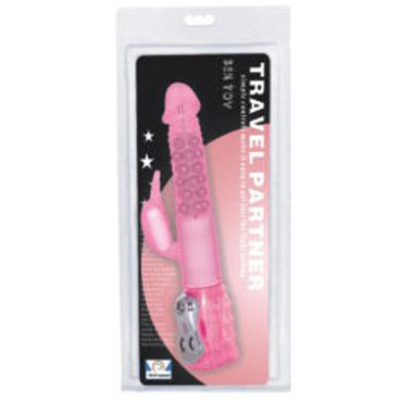 Baile Travel Raptner Pink - Ротатор-реалистик с зайчиком - купить в секс шопе