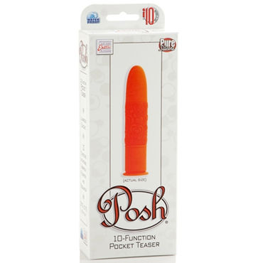 California Exotic Posh Pocket Teaser, оранжевый - Минивибратор с игривым узором - купить в секс шопе