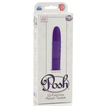 California Exotic Posh Pocket Teaser, фиолетовый - Минивибратор с игривым узором - купить в секс шопе