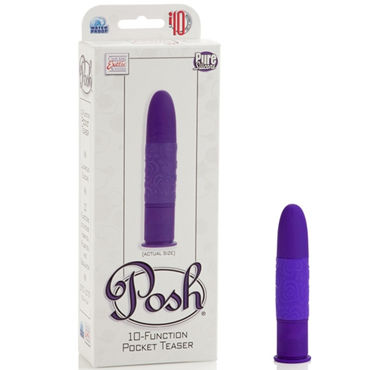 California Exotic Posh Pocket Teaser, фиолетовый, Минивибратор с игривым узором