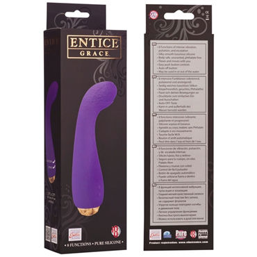 California Exotic Entince Grace, фиолетовый - Дизайнерский вибратор с загнутым кончиком - купить в секс шопе