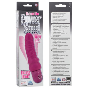 California Exotic Bendie Power Stud Curvy, розовый - Гибкий вибратор-реалистик - купить в секс шопе