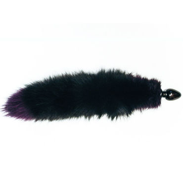 Wild Lust анальная пробка, 32 мм, Черная, с фиолетовым лисьим хвостом
