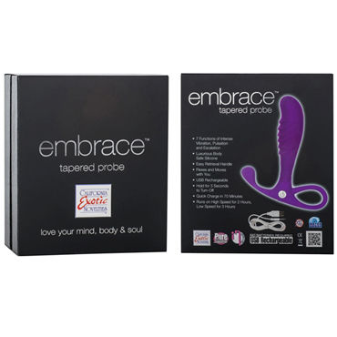 California Exotic Embrace Tapered Probes, фиолетовый - Эргономичный анальный вибромассажер - купить в секс шопе