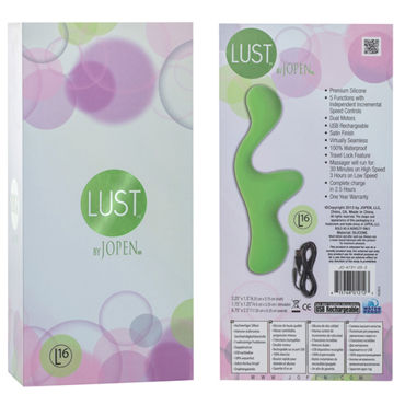 Jopen Lust L16, зеленый - Вибромассажер G-точки и клитора - купить в секс шопе