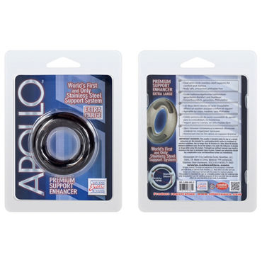California Exotic Apollo Premium Support Enhancers Extra Large, серое - Эрекционное кольцо большого размера - купить в секс шопе